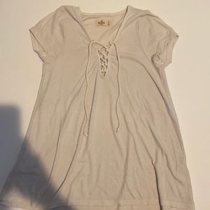 hollister white ribbed top